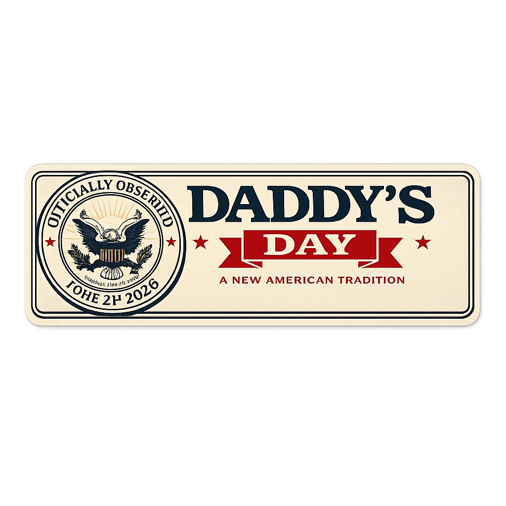 Daddy's Day Official Commemorative Bumper Sticker (June 21, 2026)